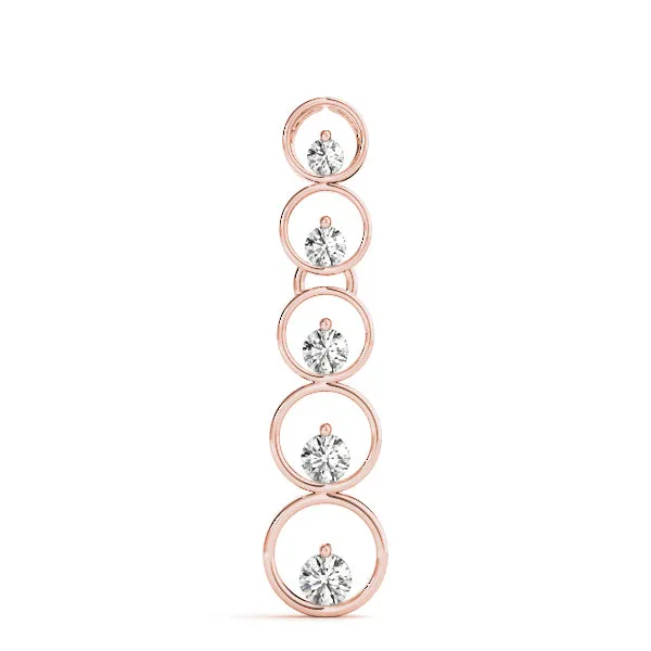 Bezel-Set Round Diamond Pendant with Prong Setting Rose gold
