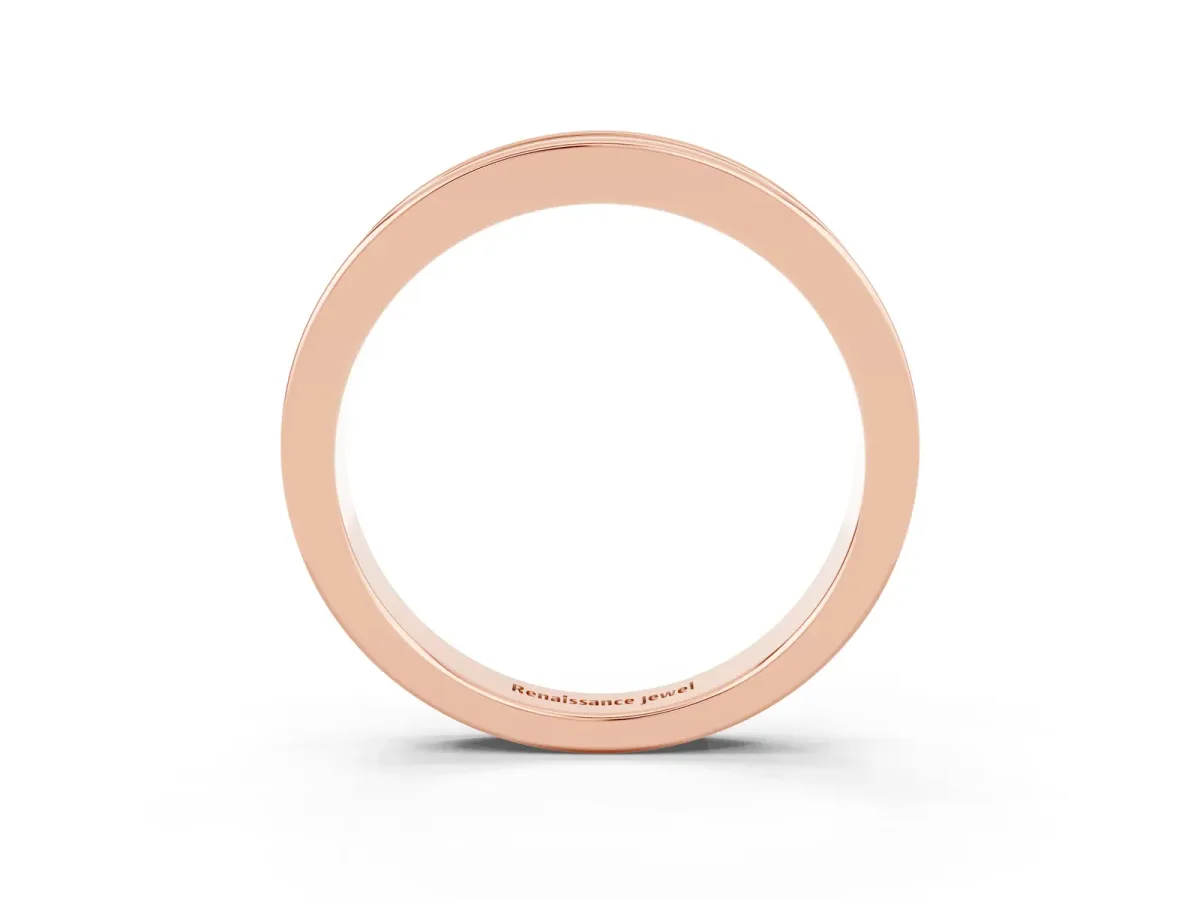 Channel Set Round Blue Topaz Eternity Band Rose gold
