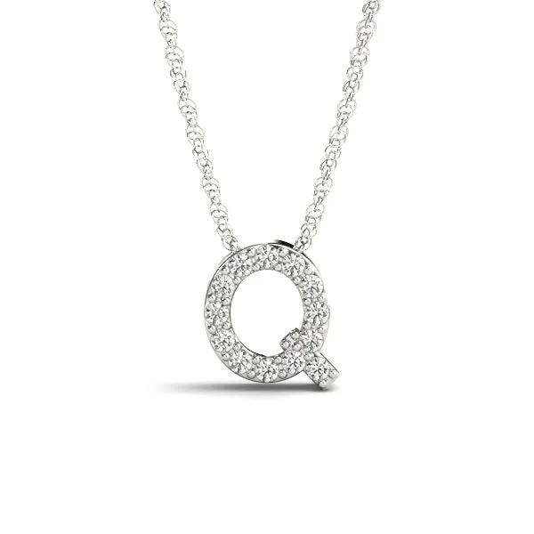 Pavé Round Diamond Prong Setting Pendant Silver