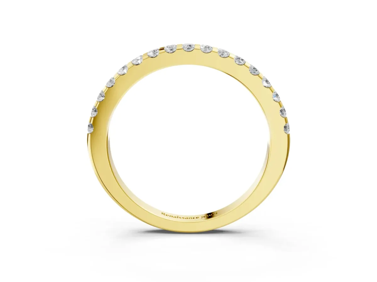 Round Diamond Pavé Eternity Band with Micro Prong Setting Yellow gold