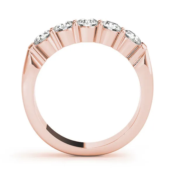 Five-Stone Round Diamond Channel Band with Prong Setting Rose gold
