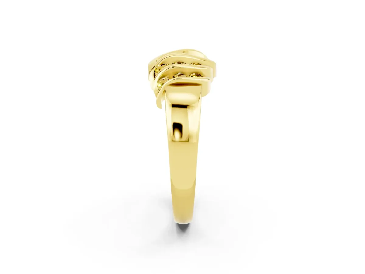 Round Yellow Sapphire Multi-Row Crossover Band Yellow gold