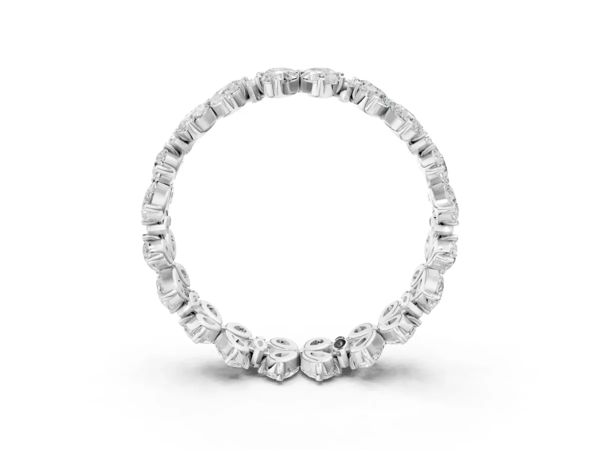 Pear and Marquise Diamond Floral Promise Ring Platinum