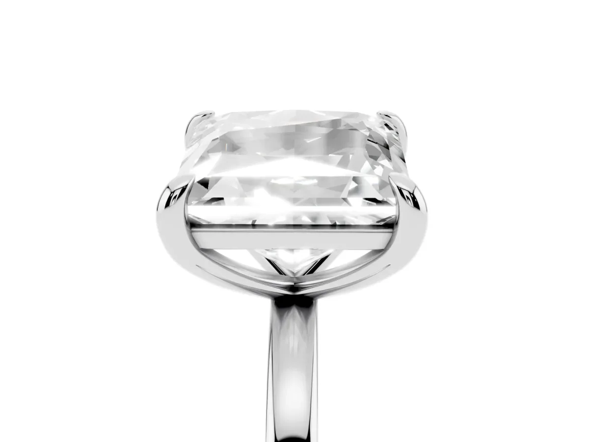 Oval and Princess Toi Moi Ring with Prong Setting and Plain Band Platinum