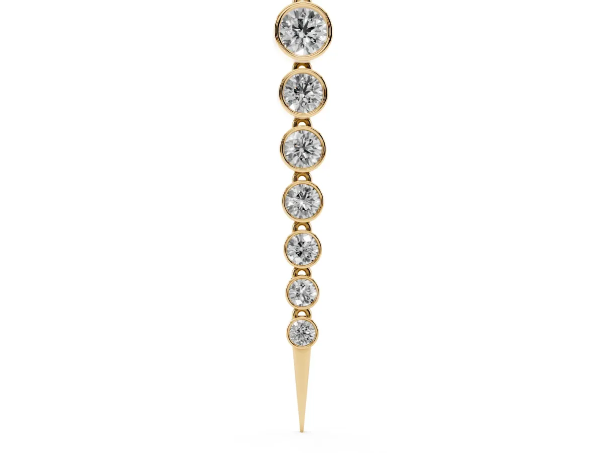 Round Diamond Drop Necklace with Bezel Setting Yellow gold