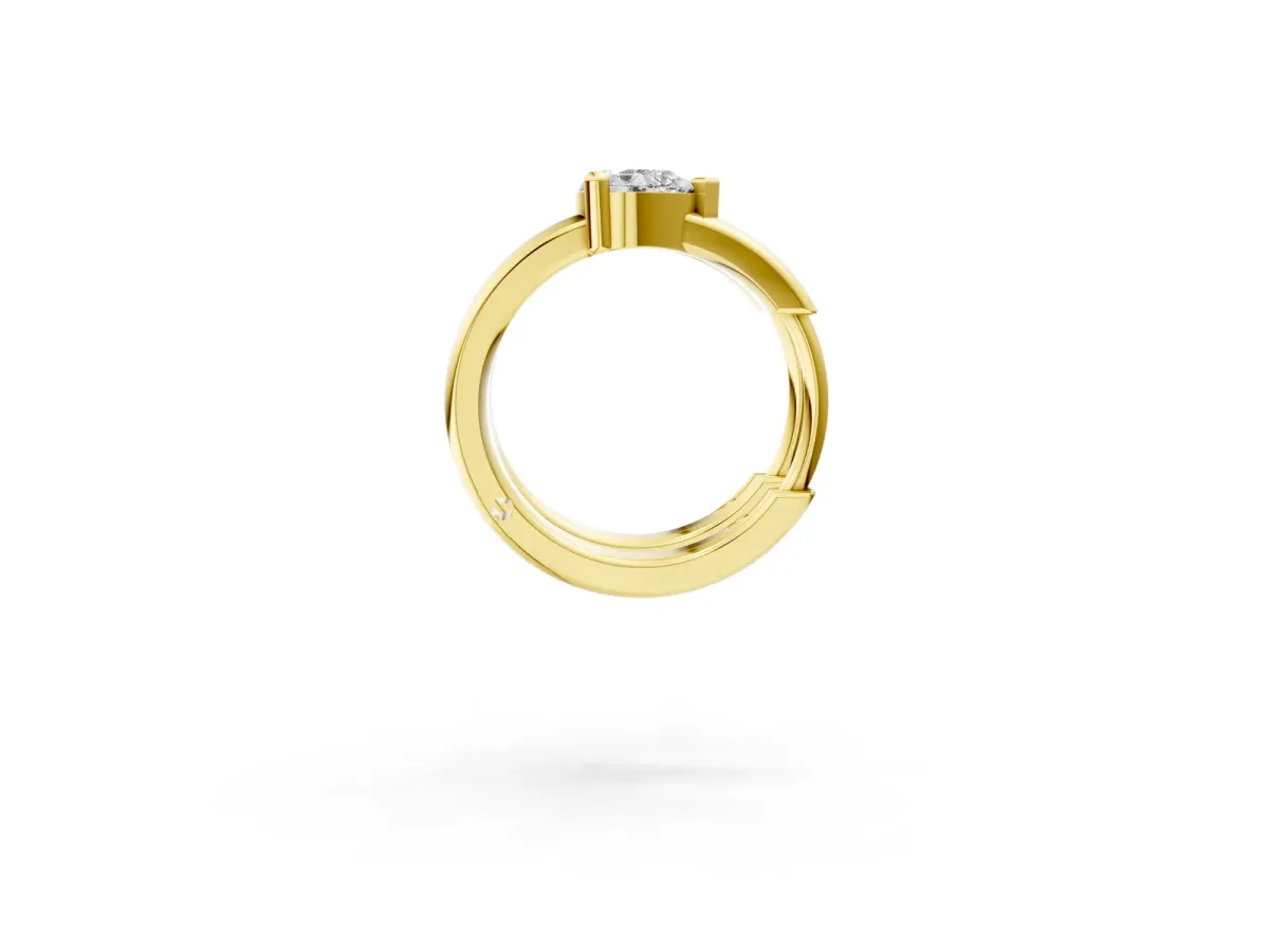 Pear Diamond Mini Huggie Hoop Earrings Yellow gold