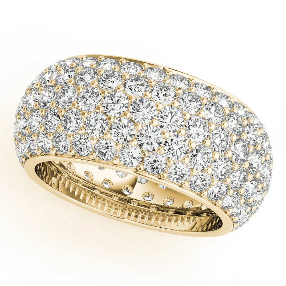 Pavé Round Diamond Wide Band with Micro-Prong Setting Yellow gold