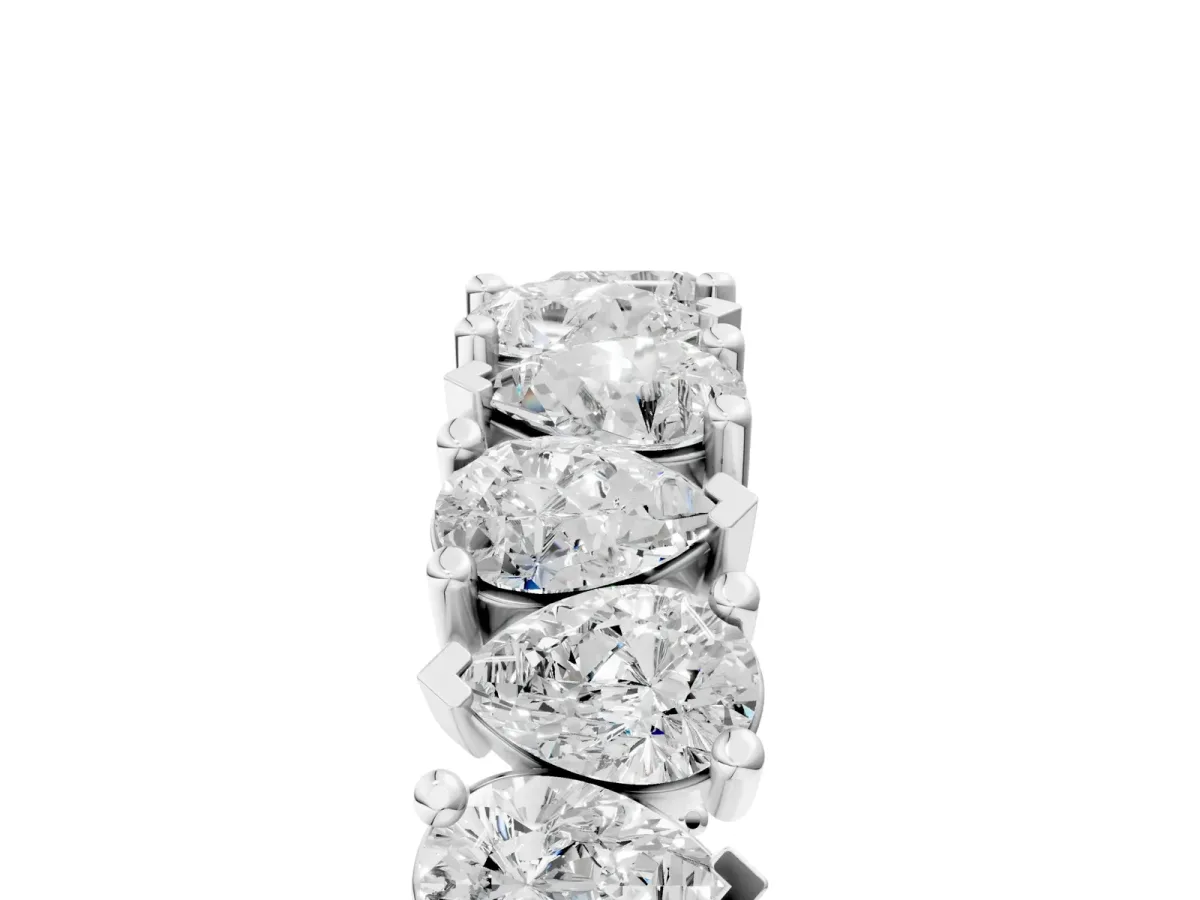 Pear Diamond Shared Prong Eternity Band Platinum