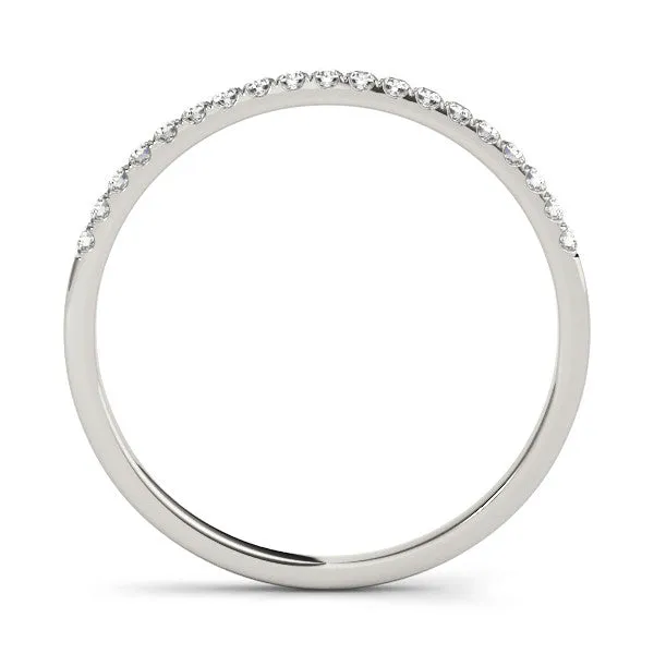 Round Diamond Pavé Set Thin Band Platinum