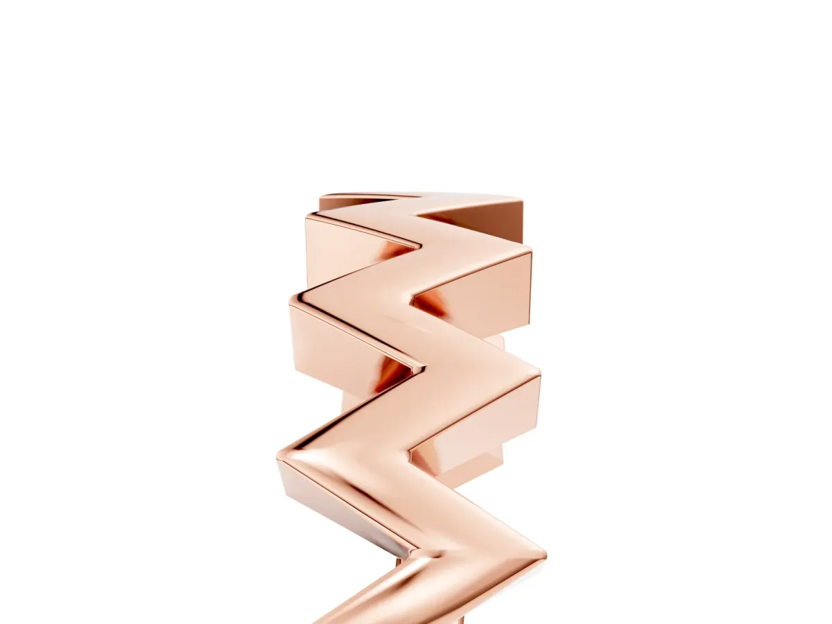 Zigzag Chevron Band Rose gold