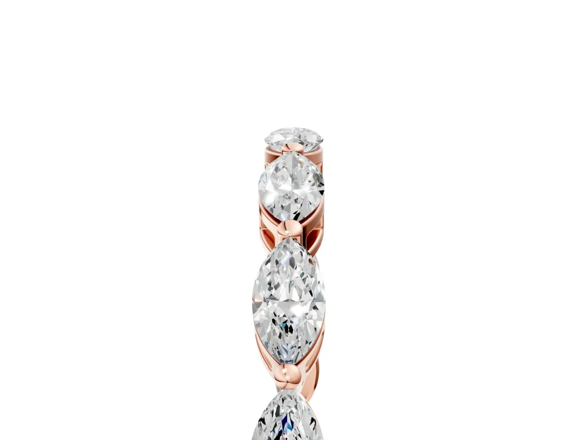 Marquise Diamond Eternity Band with U-Prong Setting Rose gold