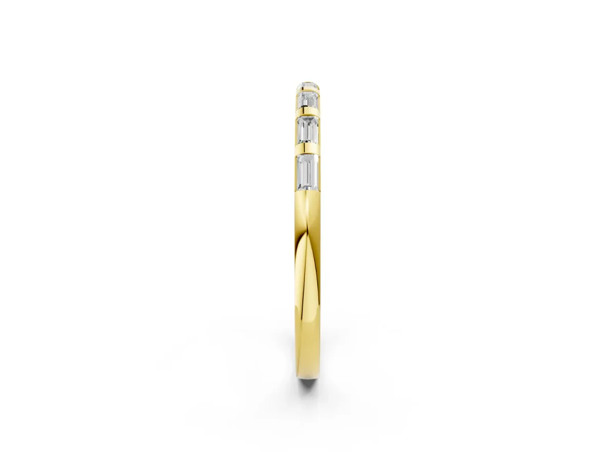 Channel Set Baguette Diamond Eternity Band Yellow gold