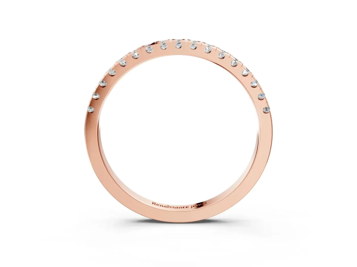 Round Cut Diamond Pavé Set Eternity Band Rose gold