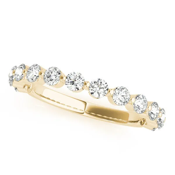 Round Diamond Eternity Band with Shared Prong Setting Yellow gold