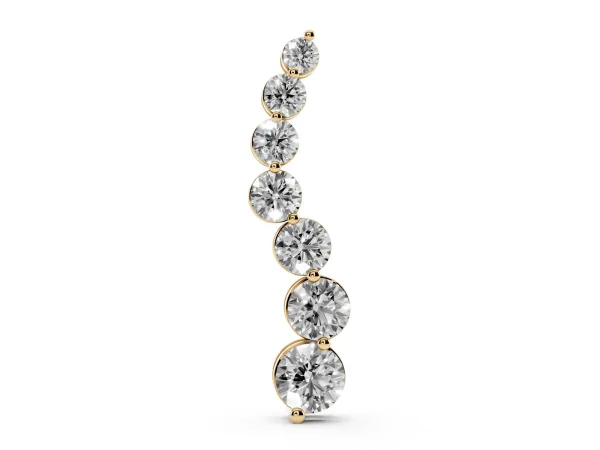 Graduated Round Prong-Set Diamond Pendant Yellow gold