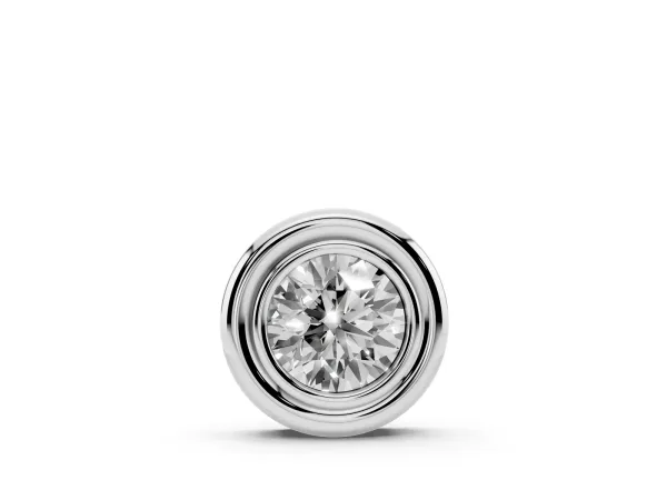 Bezel Round Diamond Pendant Silver