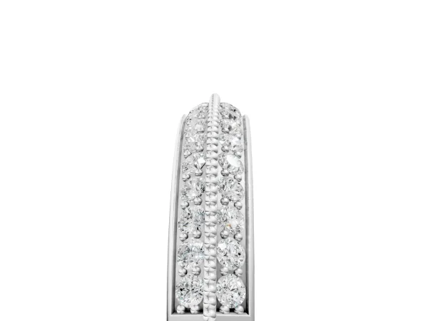 Round Diamond Pave Eternity Band with Milgrain Edging Platinum