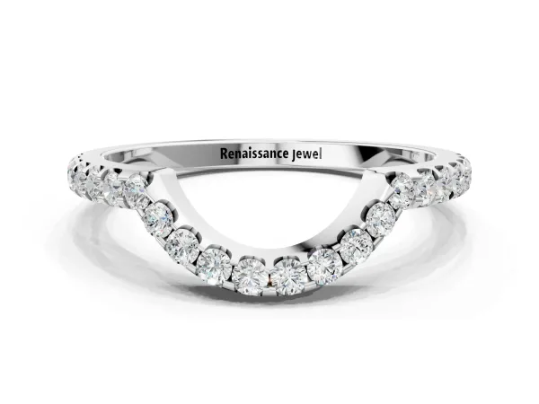 Round Diamond Pavé Curved Eternity Band Platinum