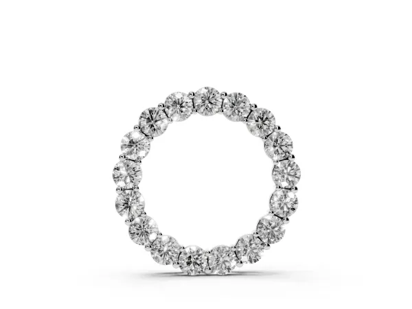 Round Diamond Prong-Set Circle Pendant White gold