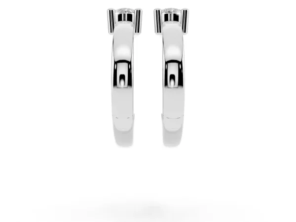 Pear Diamond Mini Huggie Hoop Earrings Silver