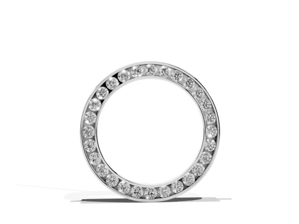 Round Diamond Channel Set Pendant White gold