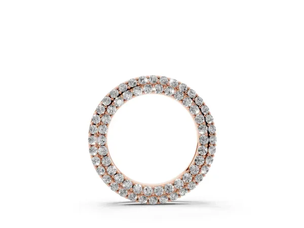 Round Pavé Diamond Circle Pendant Rose gold
