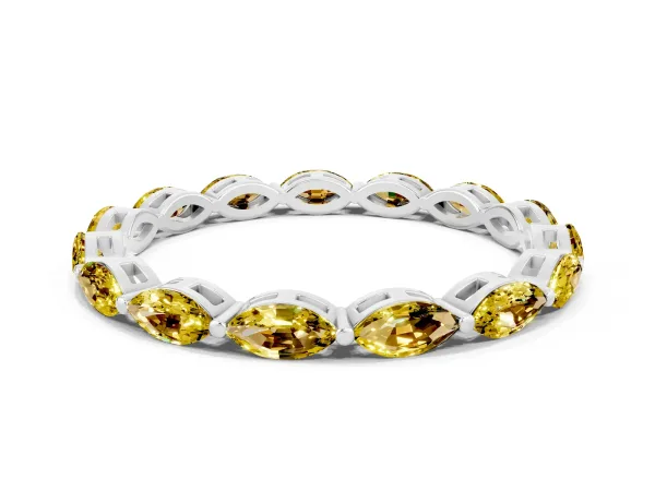 Marquise Yellow Sapphire Eternity Band with U-Prong Setting Platinum
