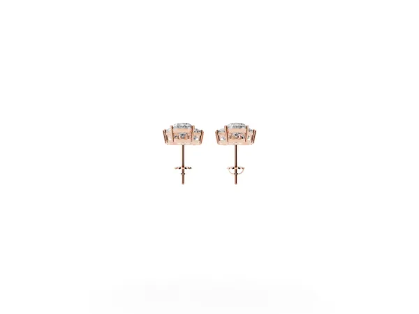 Pear Diamond Cascading Leaf Drop Earrings Rose gold