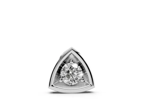 Trillion Cut Diamond Bezel Pendant White gold