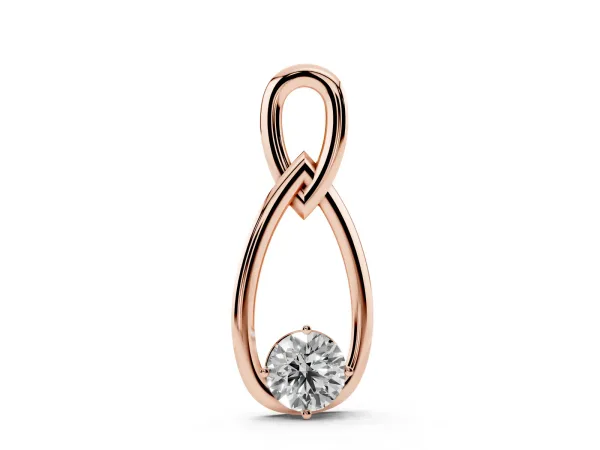 Round Solitaire Bezel Infinity Pendant Rose gold