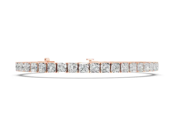 Princess Cut Diamond Tennis Bracelet with Channel Setting Rose gold