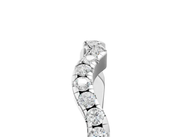 Round Diamond Pavé Curved Wedding Band Platinum