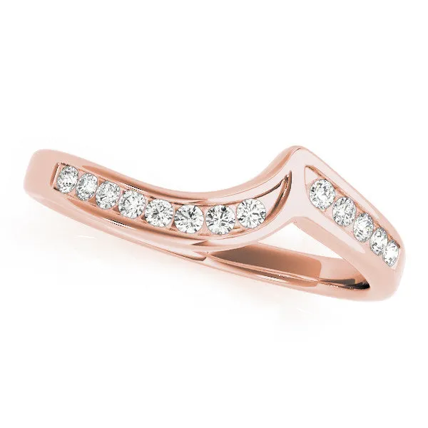Channel-Set Round Diamond Contour Band Rose gold