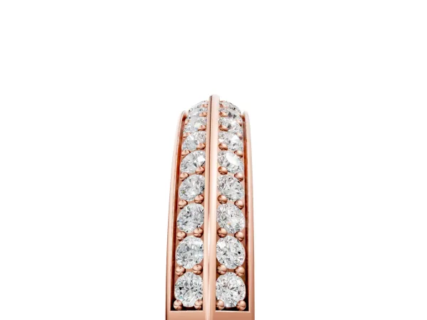 Double Row Round Diamond Channel Set Eternity Band Rose gold