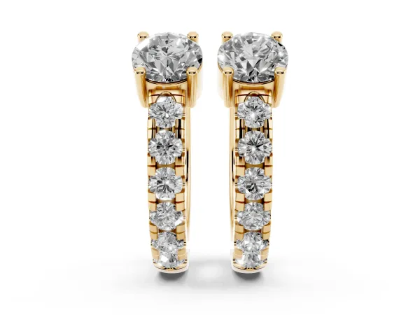 Round Diamond Taylor Huggie Hoop Earrings Yellow gold