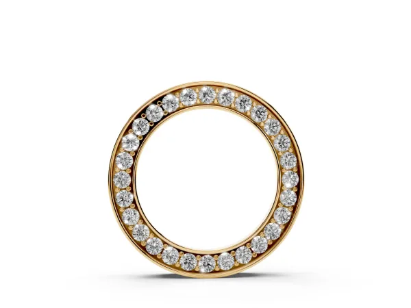 Round Diamond Pavé Circle Pendant Yellow gold