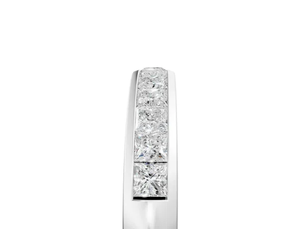 Princess Cut Diamond Channel Set Eternity Band White gold