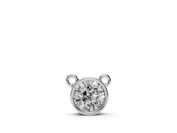 Bezel Round Solitaire Pendant Silver