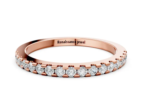 Round Diamond Pavé Set Eternity Band with Micro Prong Setting Rose gold