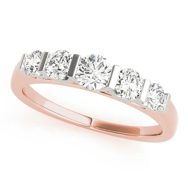 Round Brilliant Channel Set Diamond Band Rose gold