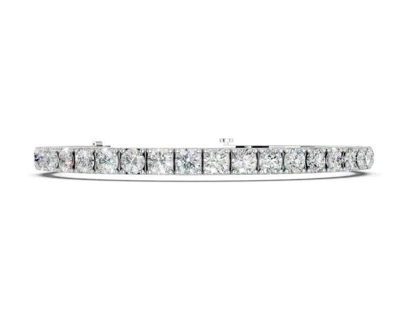 Round Diamond Tennis Bracelet with Prong Setting White gold