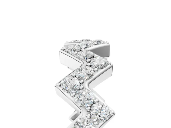 Zigzag Diamond Pave Round Eternity Band with Prong Setting Platinum