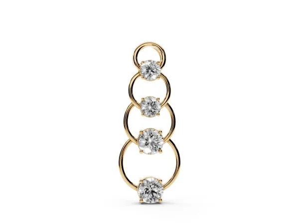 Round Diamond Four-Prong Circle Pendant Yellow gold