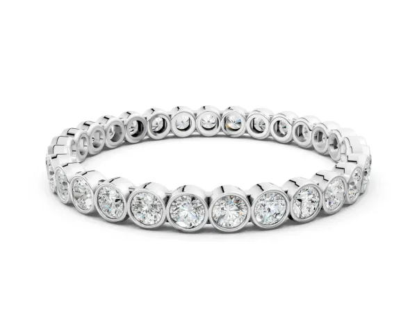 Bezel-Set Round Diamond Eternity Band Platinum