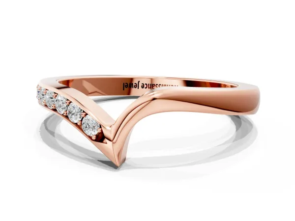 Chevron Diamond Pavé Twist Band Rose gold