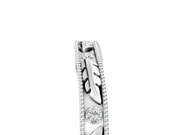 Milgrain Bezel Set Round Diamond Eternity Band Silver