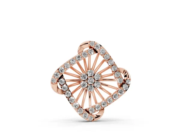 Round Diamond Cluster Pendant with Prong Setting Rose gold