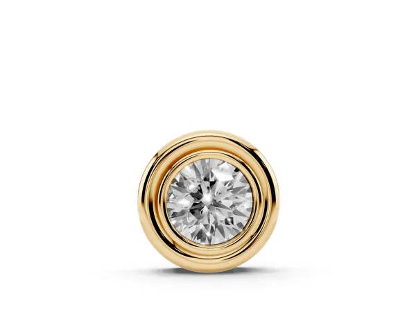 Bezel Round Diamond Pendant Yellow gold