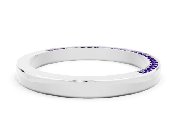 Pavé Round Tanzanite Channel Set Band Platinum