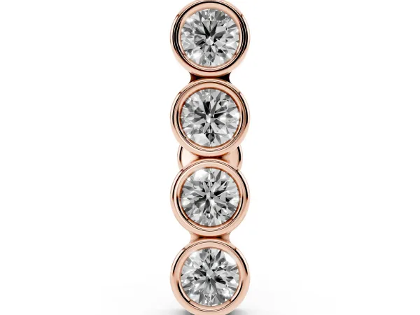 Round Diamond Row Flatback Earring Rose gold